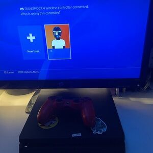 PS4 1tb with controller and monitor